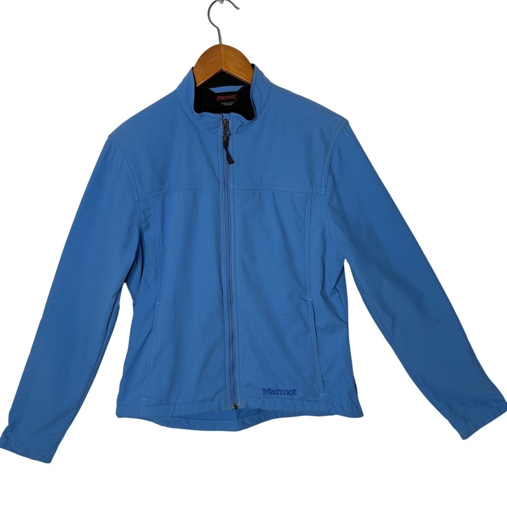 Marmot Softshell Jacket Women Size L Blue Full Zip Outdoor Activewear Full Zip